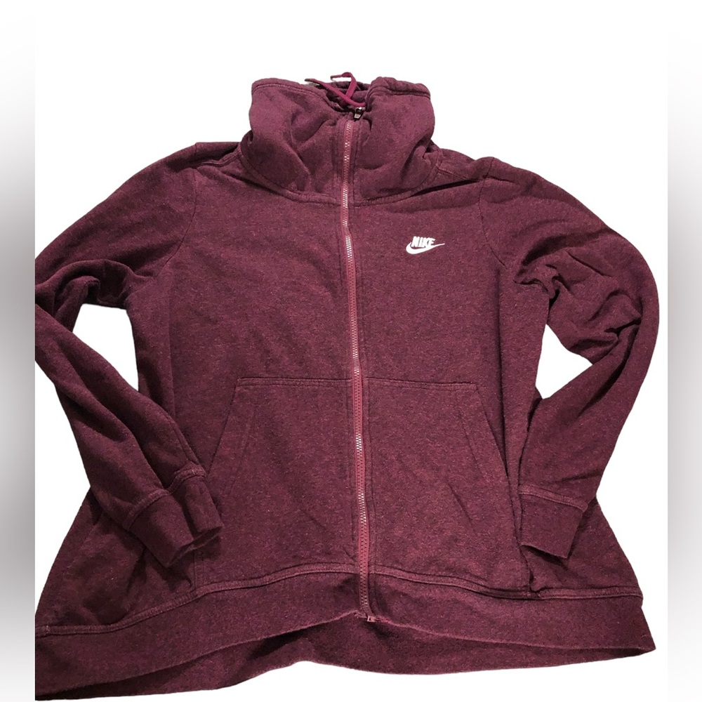Nike Women’s Large Jacket Full Zip Mock Neck Burgundy